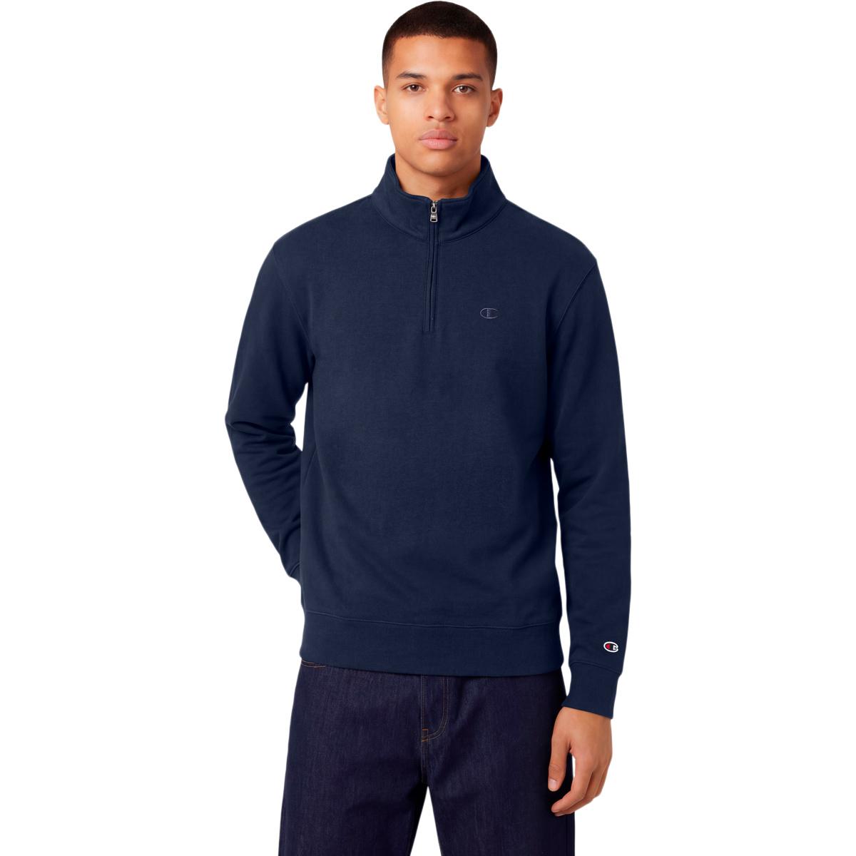 Champion Icons Tonal Half Zip Sweatshirt Herre Navy