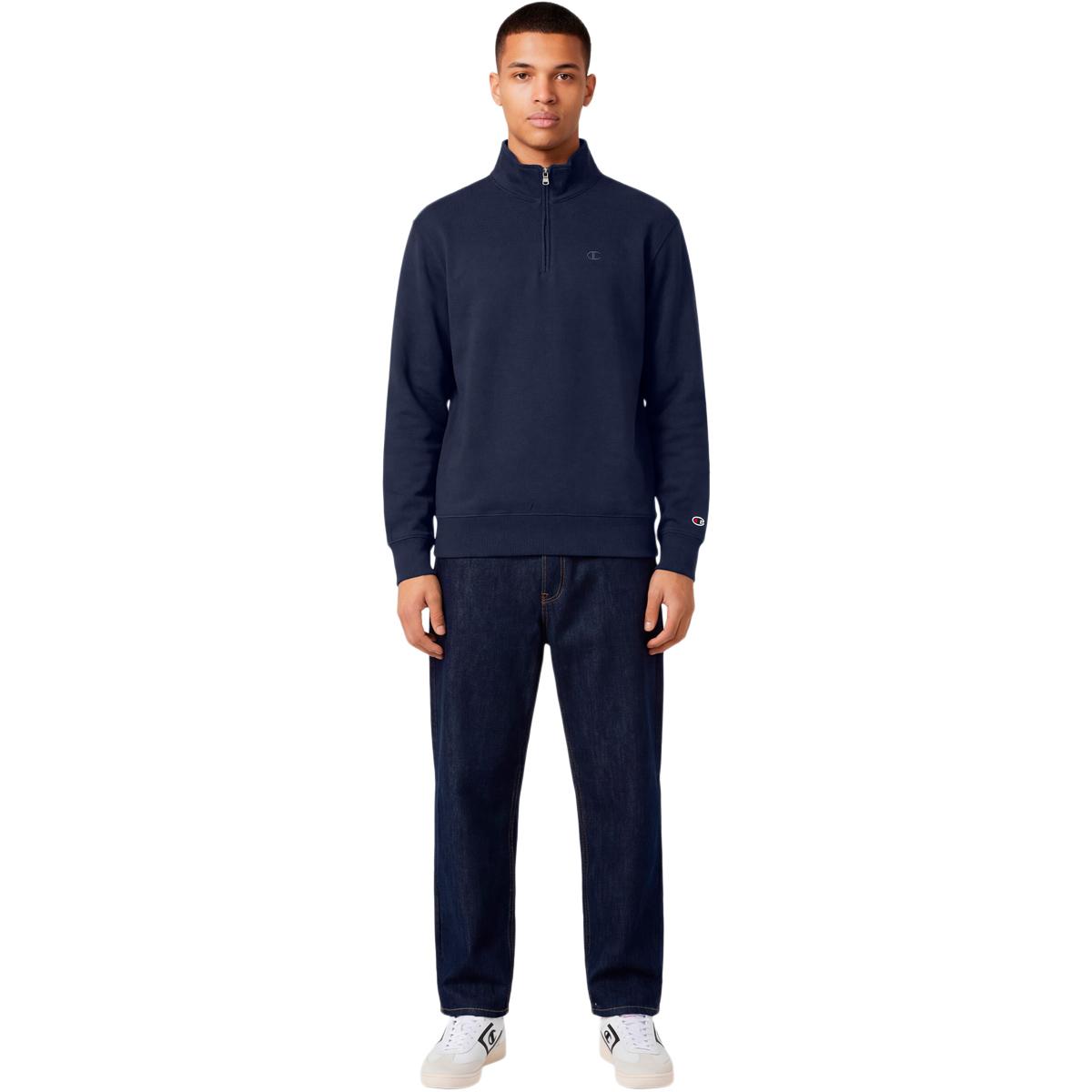 Champion Icons Tonal Half Zip Sweatshirt Herre Navy