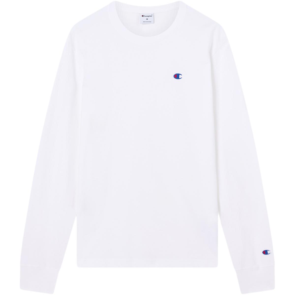 Champion Crewneck Langærmet T-shirt Herre White