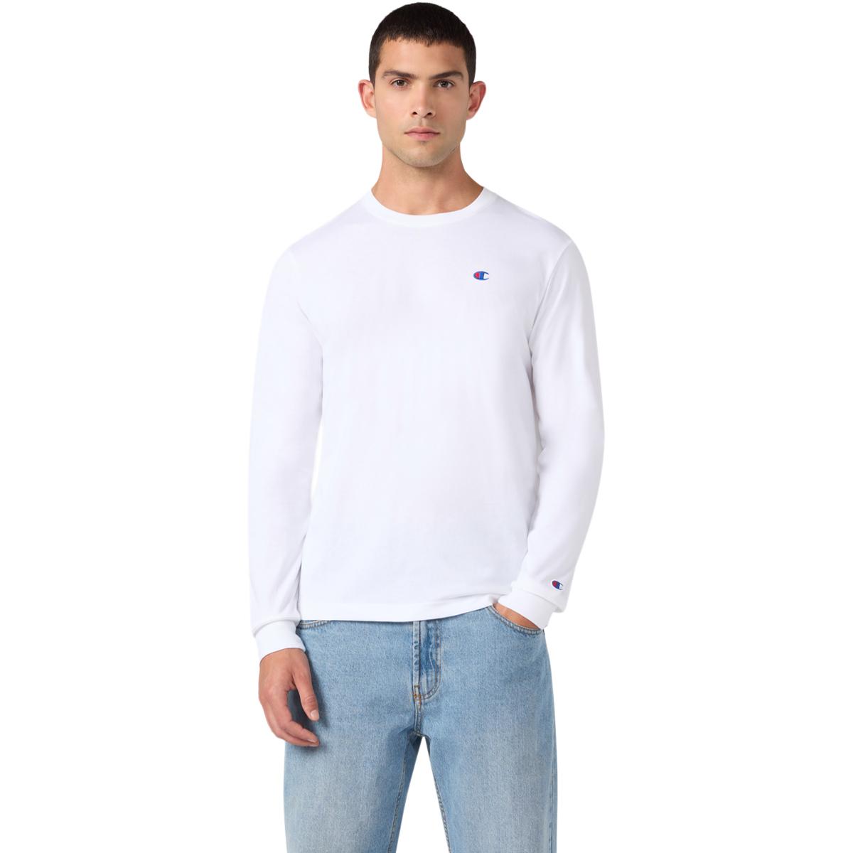 Champion Crewneck Langærmet T-shirt Herre White