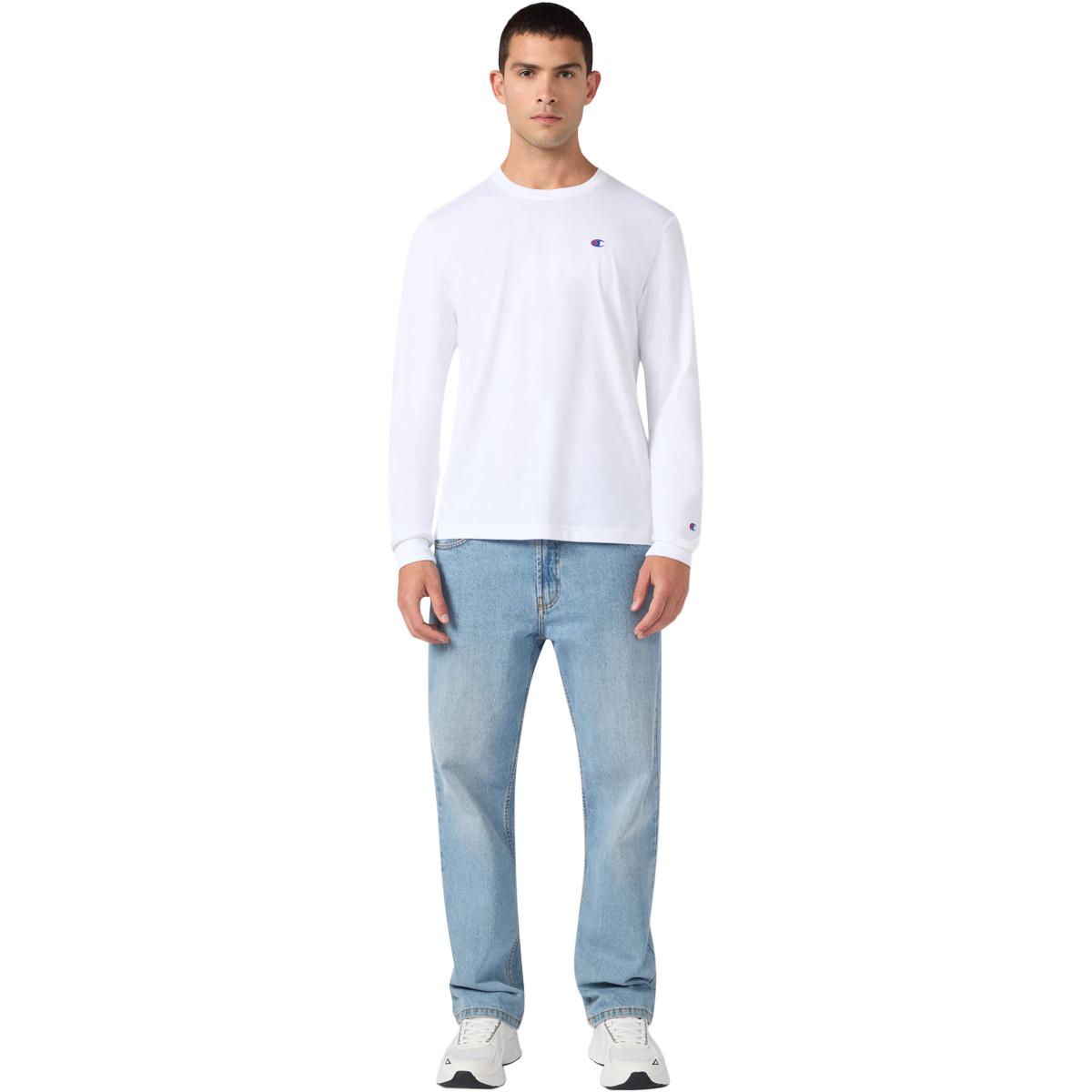 Champion Crewneck Langærmet T-shirt Herre White