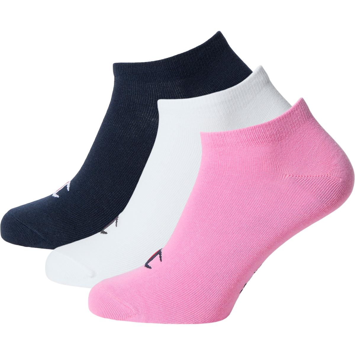 Champion 3-Pack Sneaker Footies Fuchsia Pink