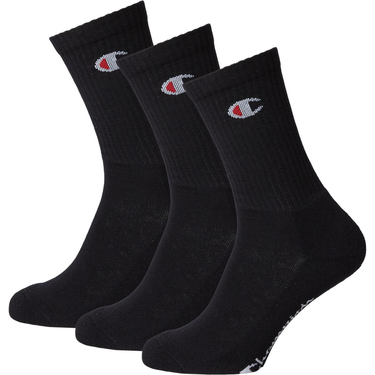 Champion Crew C-Logo 3-Pack Strømper Black Beauty