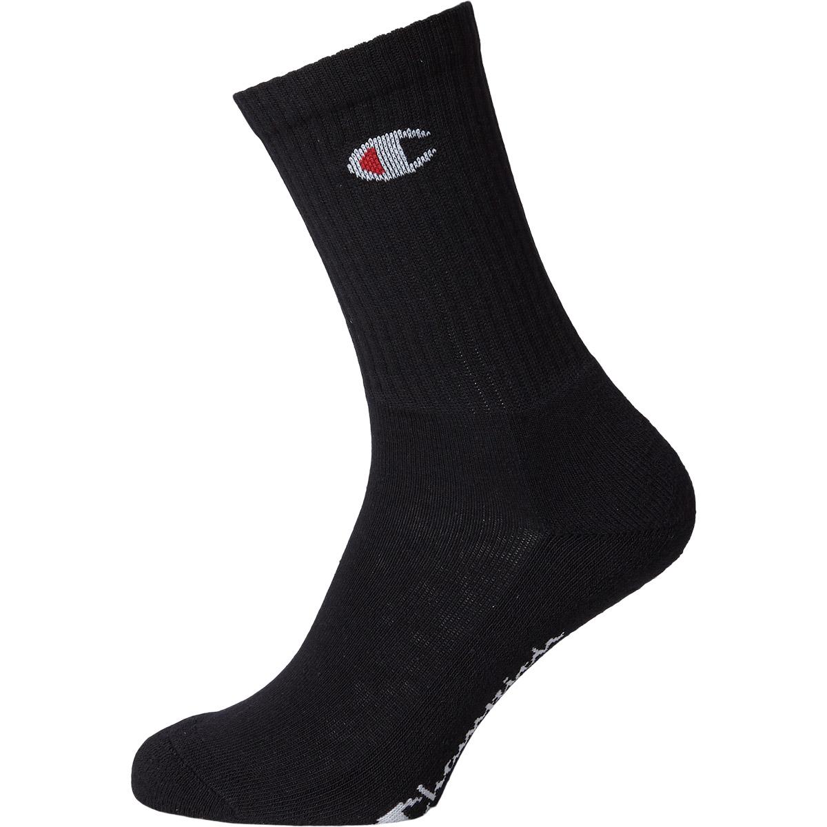 Champion Crew C-Logo 3-Pack Strømper Black Beauty